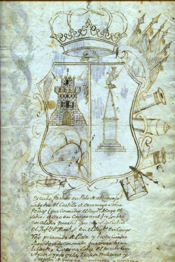Transcripción del Escudo municipal de la ciudad de Almansa