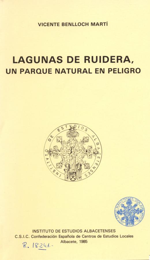 Serie VII. Lagunas de Ruidera, un parque natural en peligo. De Vicente Belloch Martí